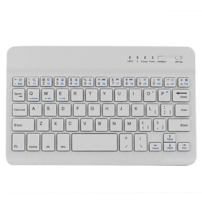 7 tommer bluetooth tastatur til ipad pro 11 12.9 10.5 air 2 3 mini 4 gamer tastatur trådløst teclado til ipad 10.2: Hvid