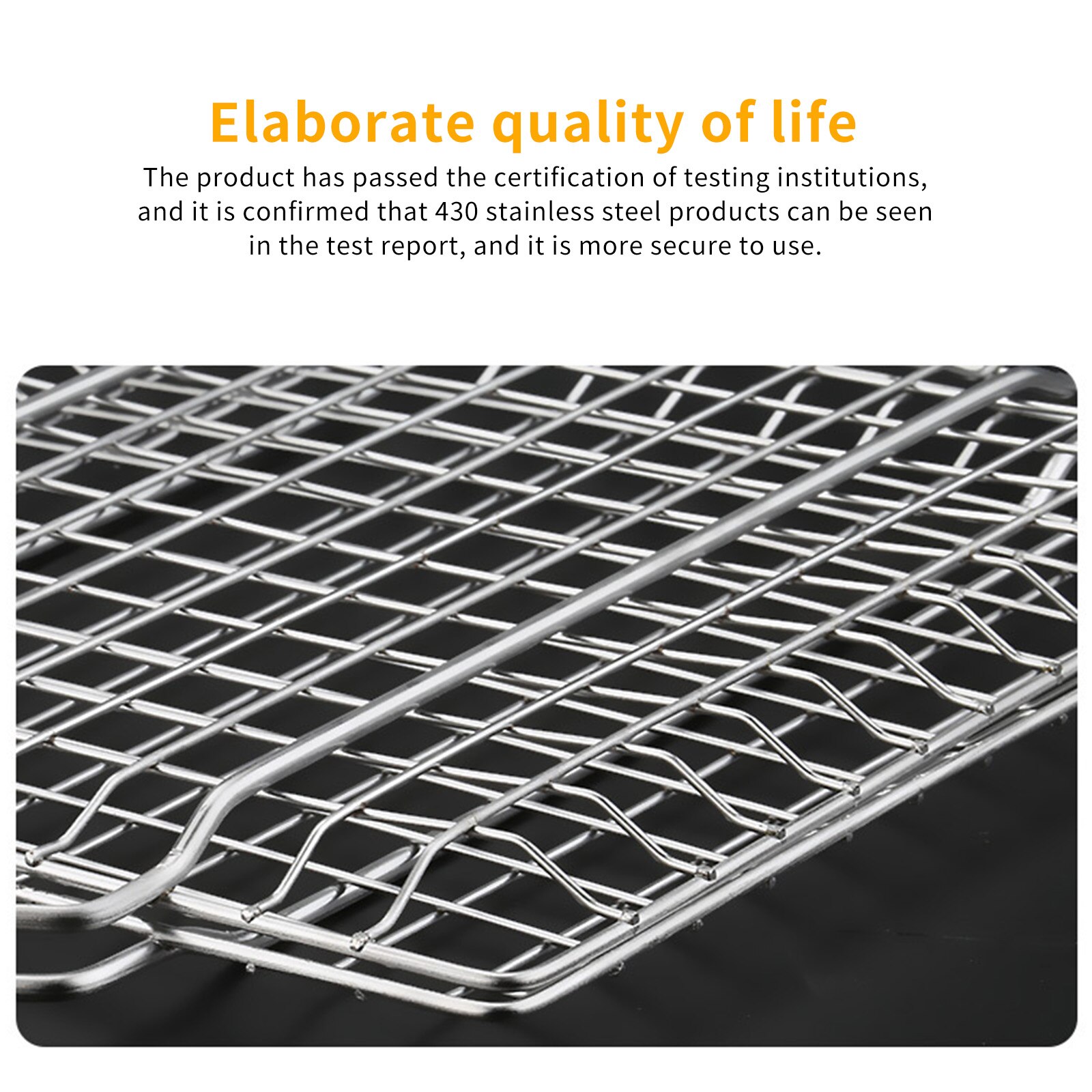 Fish Grilling Outdoor Bbq Grill Tool Net Non-Stick Triple Fish Grilling Basket Metal Handle Barbecue Rack Accessories BBQ