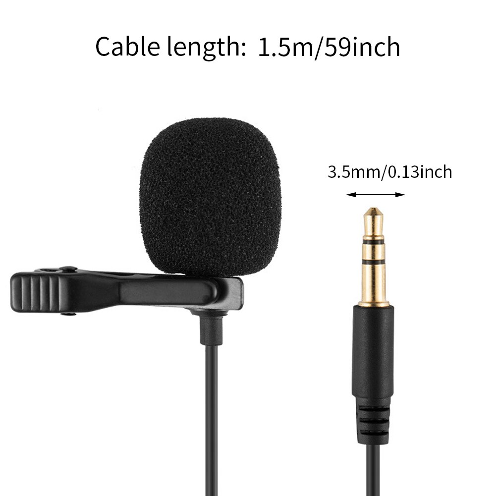 3.5mm Jack Omnidirectional Microphone Hands Free Plug And Play Meeting For Computer Laptop Mini Audio With Tie Clip Mobile Phone