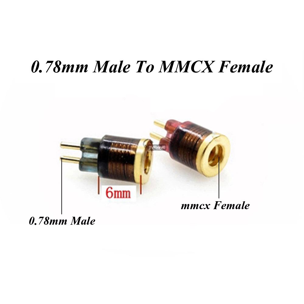 Paire prise casque pour W4r UM3x 1964 héritier 10.A IEM8.0 IEM10.0 KZ zs5/zs3 0.78mm mâle vers MMCX femelle convertisseur adaptateur