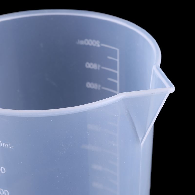 2000mL Polypropylene Beaker with Handle Capacity Transparent Laboratory White Plastic with Handle and Spout