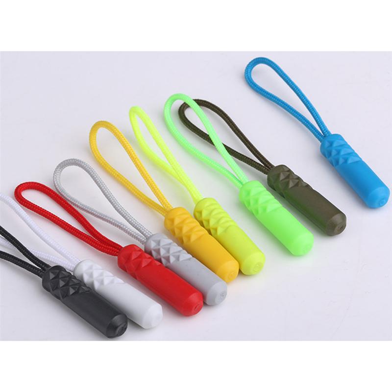 20 pièces tête de cylindre tirette tirette compacte tirant la corde fermeture à glissière tête queue corde multi-usages tirette extracteur pour vêtements