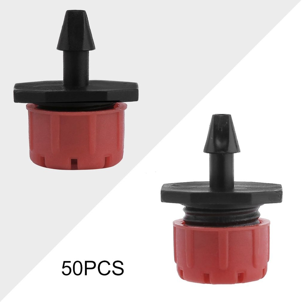 50pcs / Lot Adjustable Garden Irrigation Misting Micro Flow Dripper Head Drip System On 1/4" Barb watering