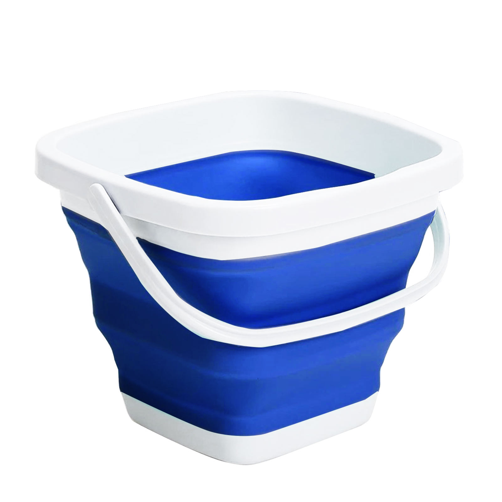Fishing Car Washing Folding Bucket Portable Space Saving Water Container Picnic With Handle Cleaning Outdoor Survival Gardening: Blue 10L