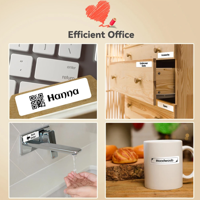 1 Rolle Bluetooth-Etikettendrucker Thermo-Etikettendrucker für MarkeID P15/P12 Phomemo D30 mit selbstklebendem Etikettenband Heimat Sekretariat