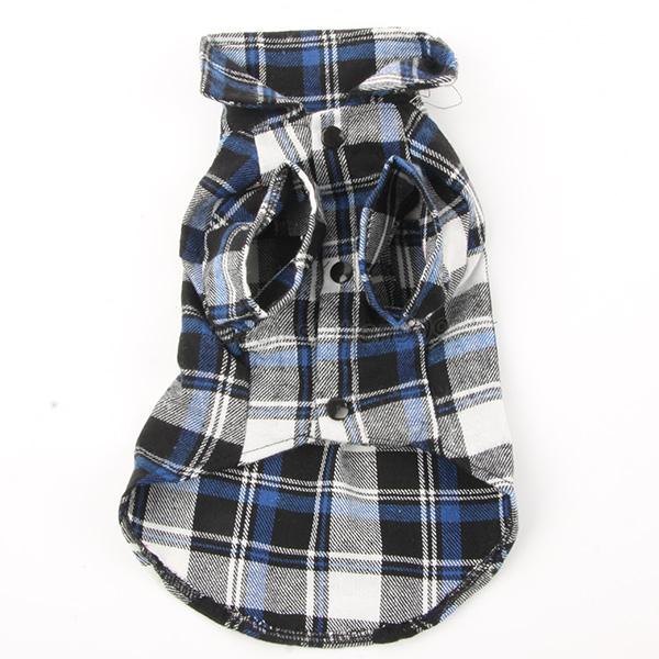Camisa a cuadros para perros y mascotas, ropa de Festival para perros, camiseta de primavera y otoño con cuadrícula para gatos, disfraz para perros y Mascotas: Azul / M
