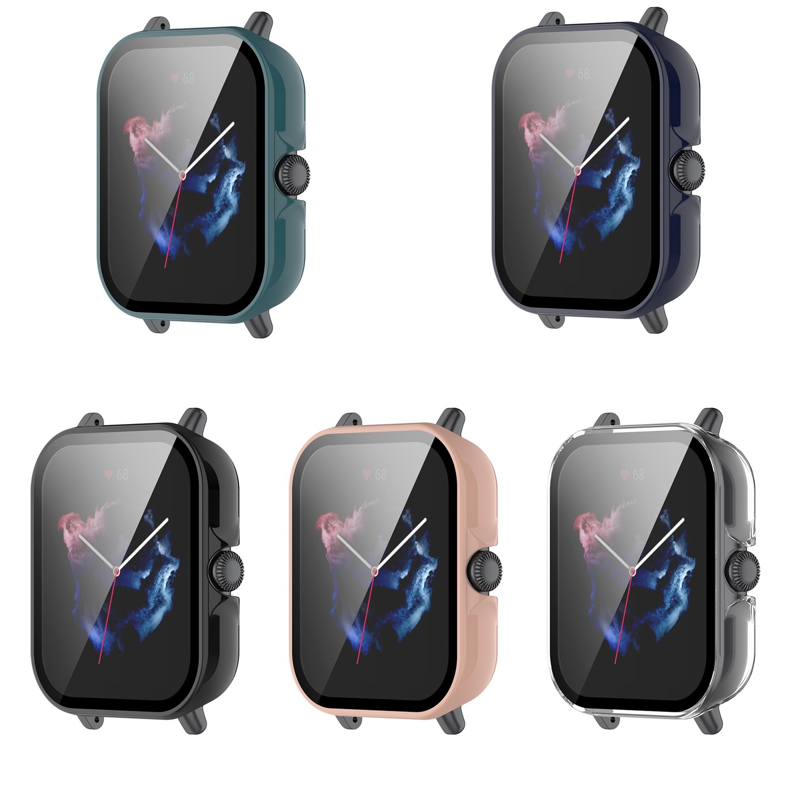 Funda para Amazfit GTS 3, carcasa para reloj inteligente, accesorios plateados, Protector de pantalla envolvente, parachoques de TPU
