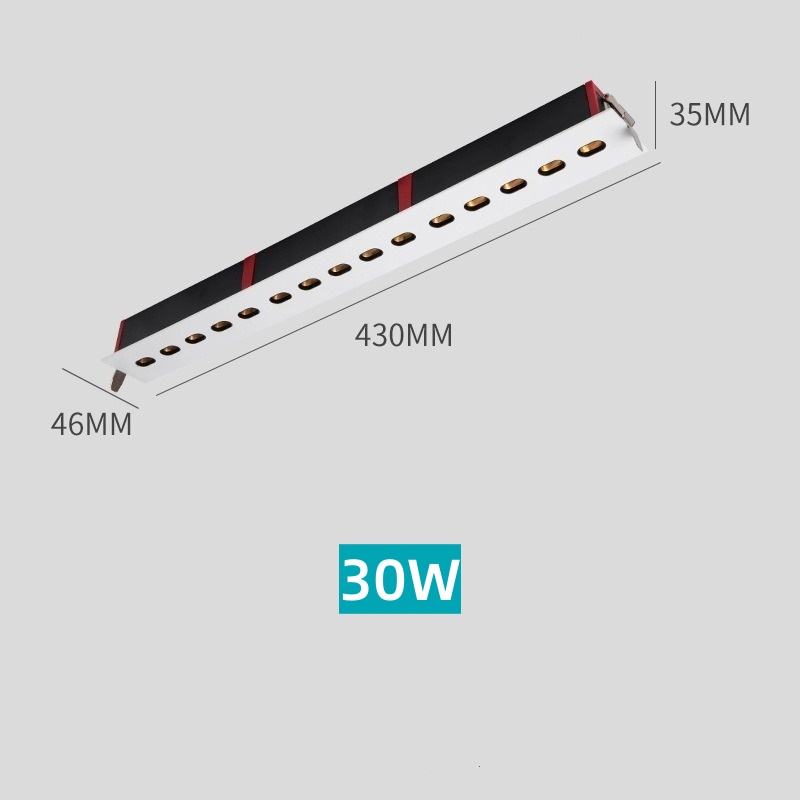 Ingebouwde ledstrip anti-glare spotlight 5heads 10W 10heads 20W 15heads 30W 20heads 40W minimalistische lijnlicht woonkamer 60-260V