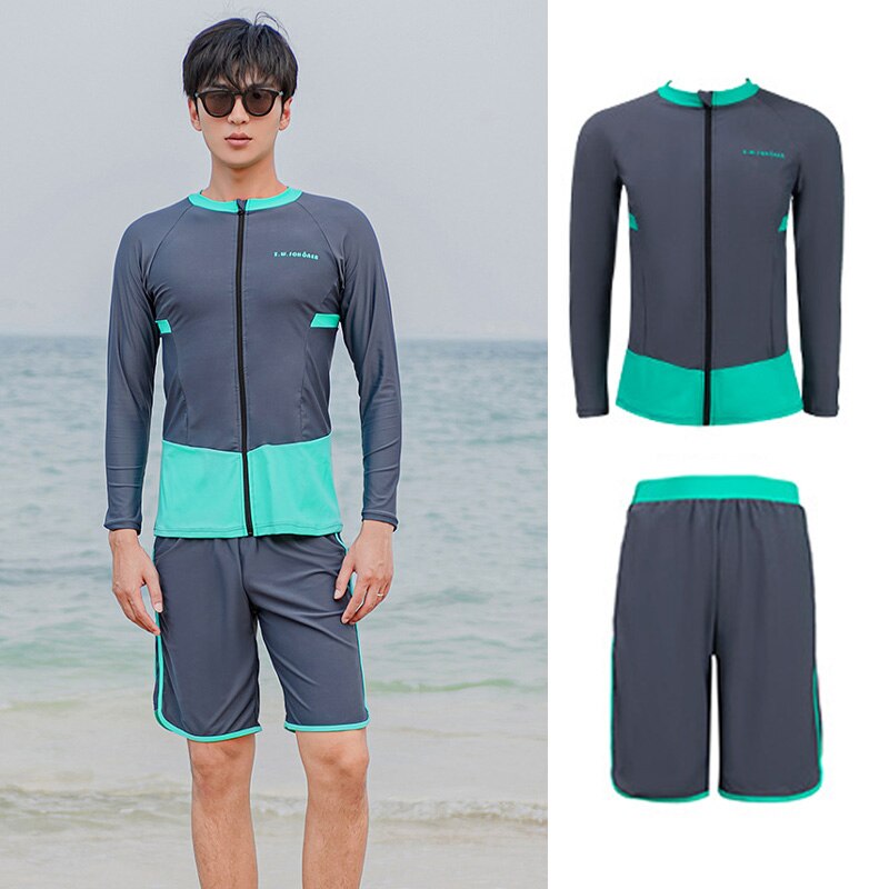 UV Protect Surfing Rash Guard Men Swimwear Long Sleeve Swimsuit Rashguard Surf Shirt Trunks Swimming Sailing Diving Wetsuits