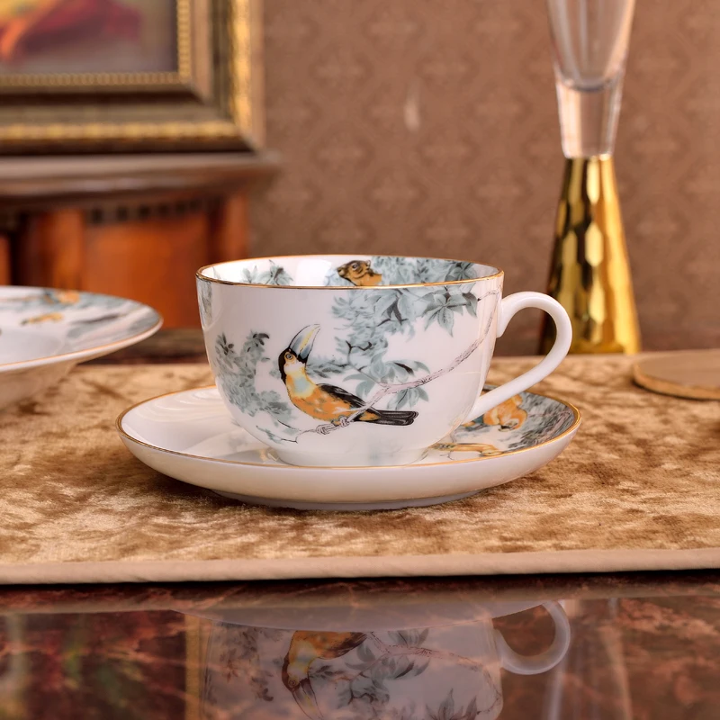 Juegos de platos de cocina, juego de tazas, cuenco, cuchara, platos de cena, taza, plato de postre, juegos de platos y platos de animales del bosque lluvioso