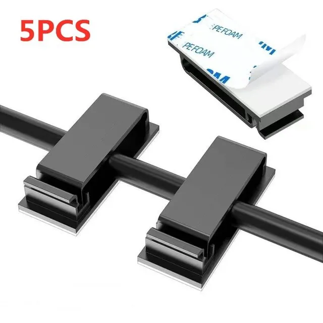 Zelfklevende draadorganizer Kabelhouder Snoerbeheer Harnas Klemclip voor thuis PC Voeding USB-kabel Bedrading Desktop Cord Manager: WHITE