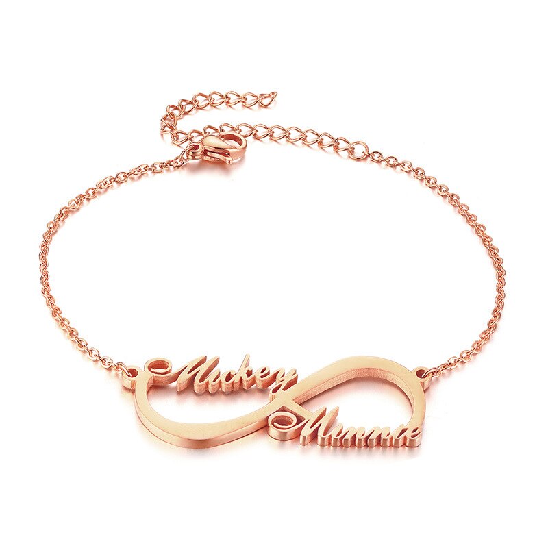 Kemstone English Name DIY Personality ID Necklace Bracelet Stainless Steel Jewelry for Customer Customization Services: Rose Gold