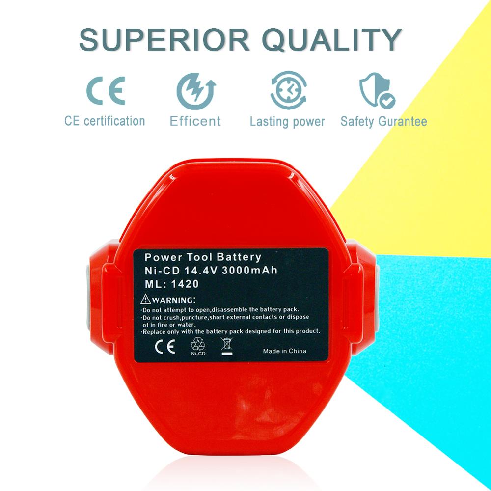 14.4V 3000mAh Ni-CD Power Tools Oplaadbare Batterij voor Makita Accuboormachine PA14 1433 JR140D 1420 6280D 6281D 6333D