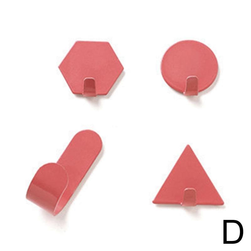 4 stuks/set hangers deur achter kapstok scandinavische stijl sleutelhanger slaapkamer wandhaak hangers voor kleding: D