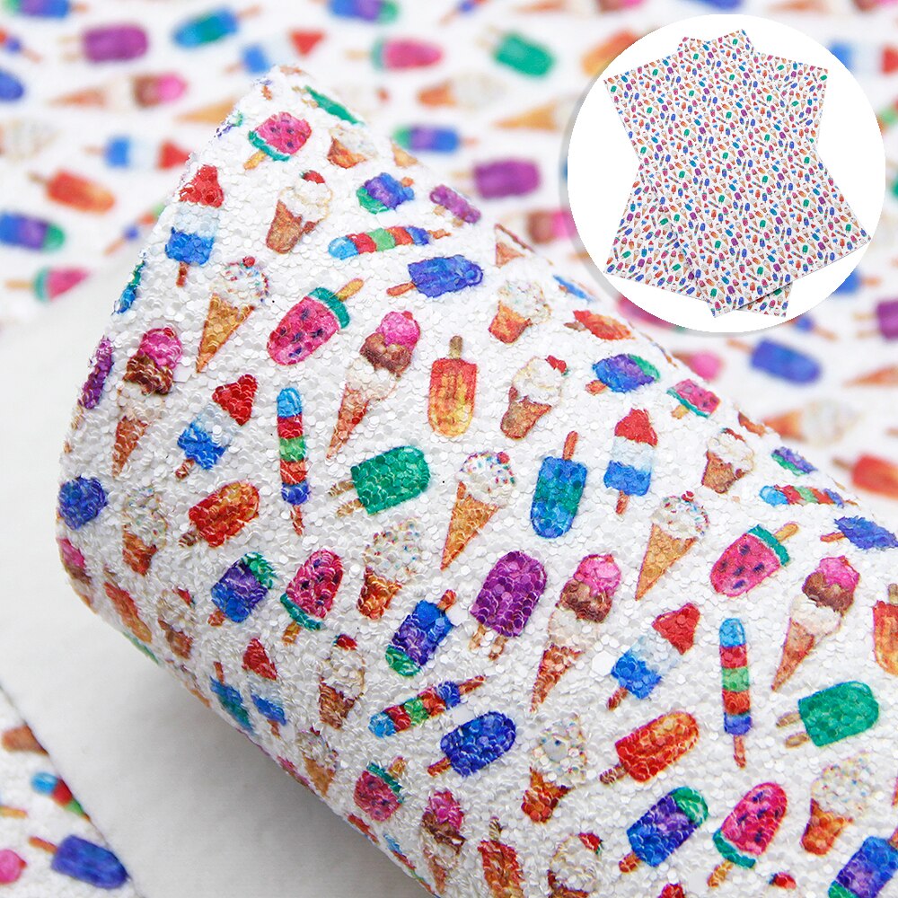 20*34cm leopard maling chunky glitter kunstlæder vinyl stof syntetisk læder gør det selv håndlavede sløjfer øreringe håndværk ,1 yc 10500: 1079765006
