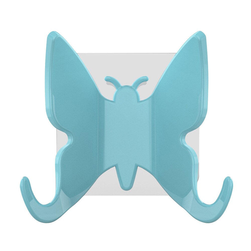 Decoratieve Douche Haak Houder Vlinder Vormige Muur Hangers Voor Bag Keys Handdoeken Badkamer EIG88: light blue