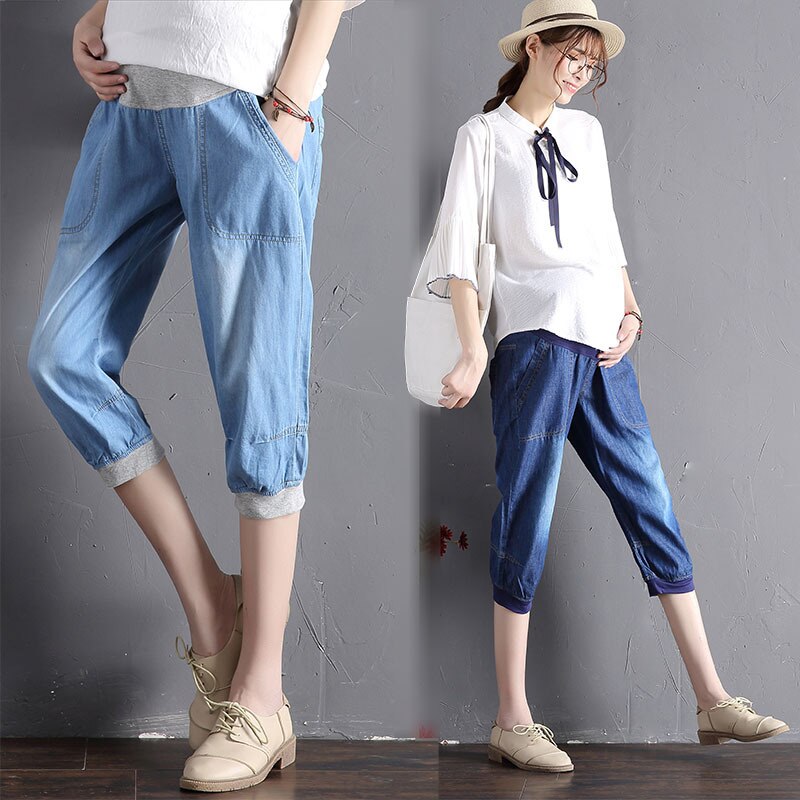 Mutterschaft Jeans Für Schwangere Frühling Große Größe 7-punkt jeans Hosen Mutterschaft Kleidung Für Schwangere Frauen Pflege Hosen
