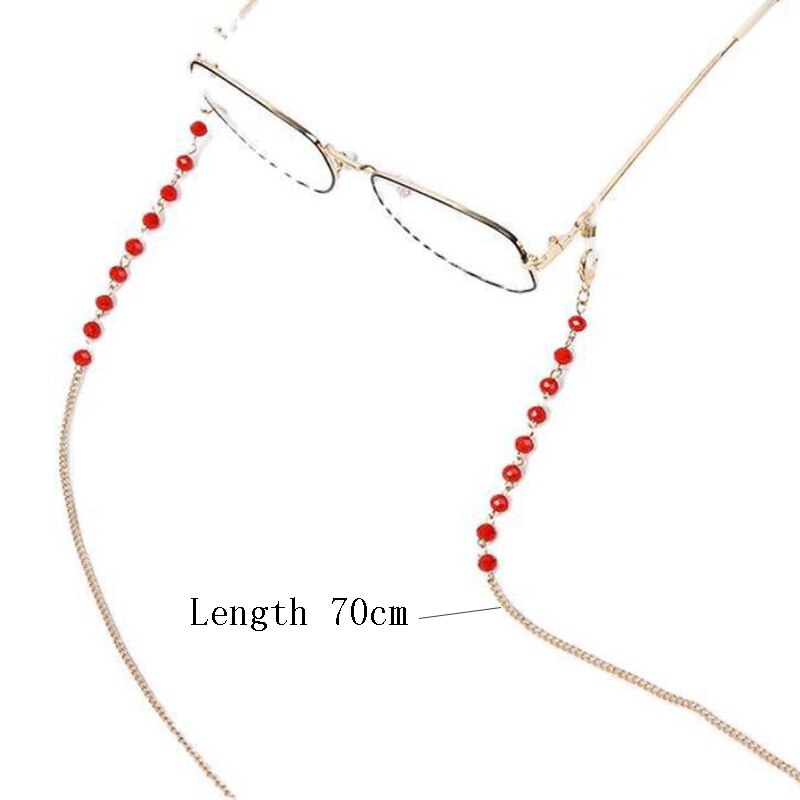 Crystal Beaded Glasses Chain Metal Sunglasses Lanyards Strap Cord Holder Eyeglasses Anti-lost Rope Eyewear Accessories