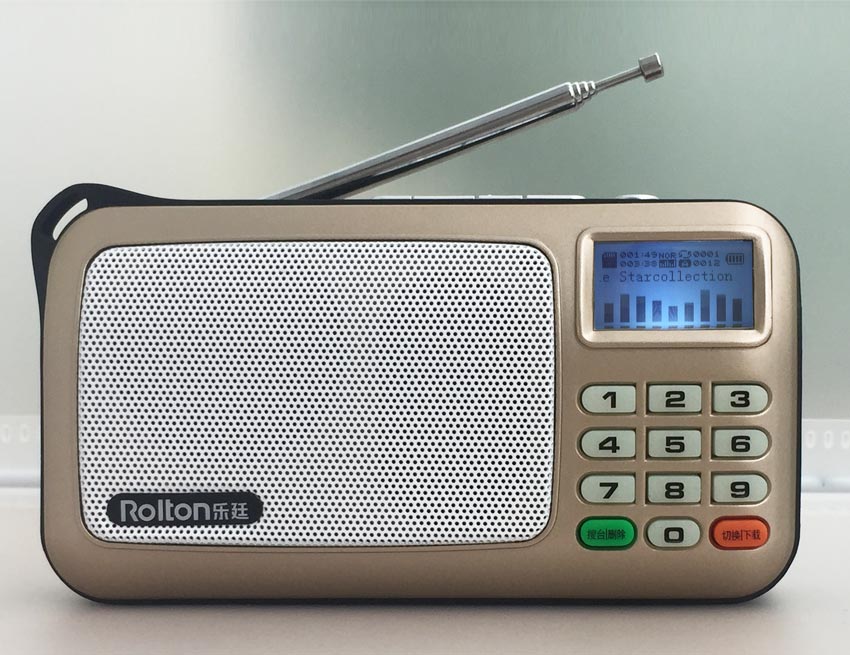 Rolton W505 Draagbare Radio LCD Dot Matrix Display Toont De Teksten Ondersteuning USB En Kaart Mini Speaker Claus Walkman Speaker lithi: Golden