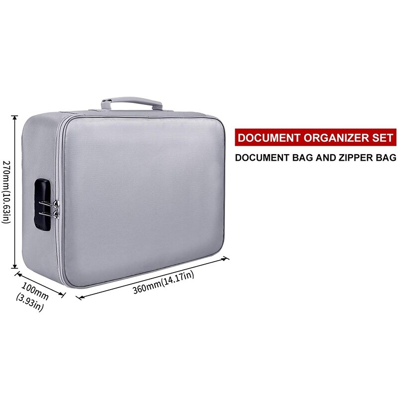Fireproof Document Storage Bag, Carry Wallet,Multi-Layer Portable Document Storage, Suitable for Important Documents