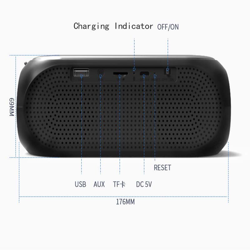 Draadloze Bluetooth Speaker Mini Wekker Mobiele Computer Outdoor Kanon Huishoudelijke Radio Receiver Draagbare Thuis Desktop Klokken