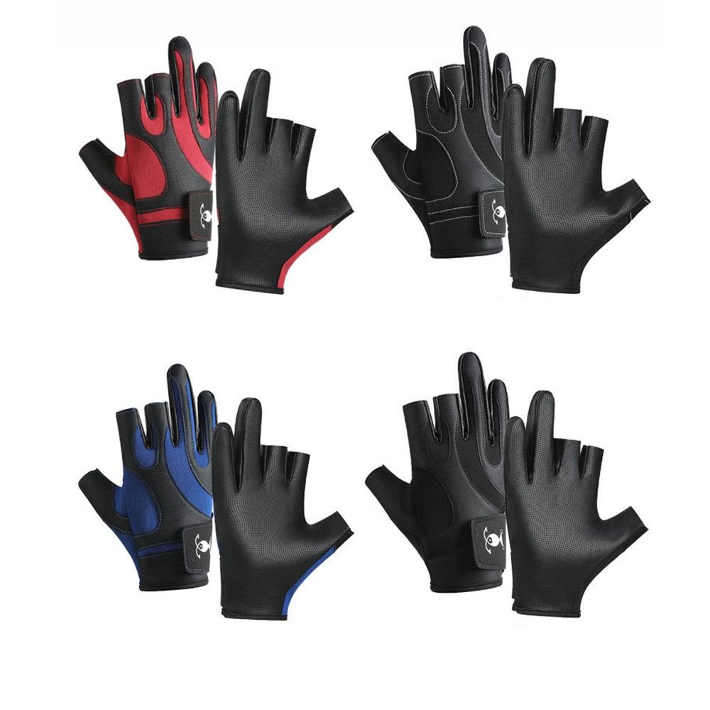 Vissershandschoenen met drie vingers Antislip Ademend Sportfietshandschoenen Slijtvast Zonbestendig Herenhandschoenen Nautische sporten