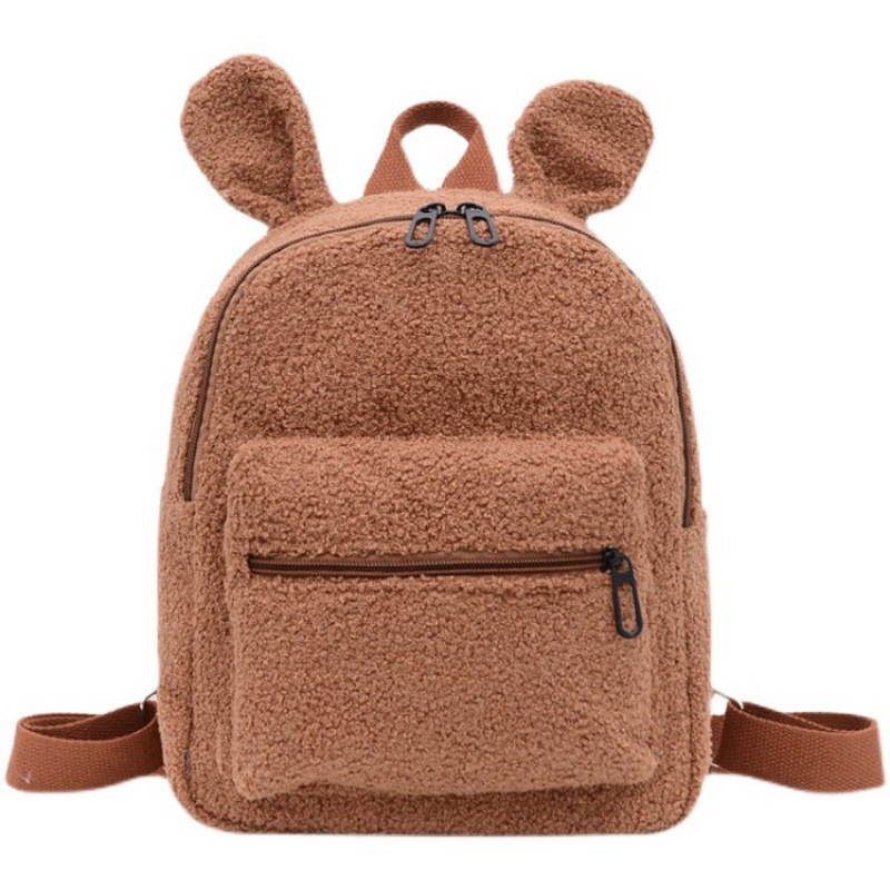 Urso mochilas portáteis crianças viagem compras mochilas femininas bonito urso em forma de ombro mochila: BRANCO