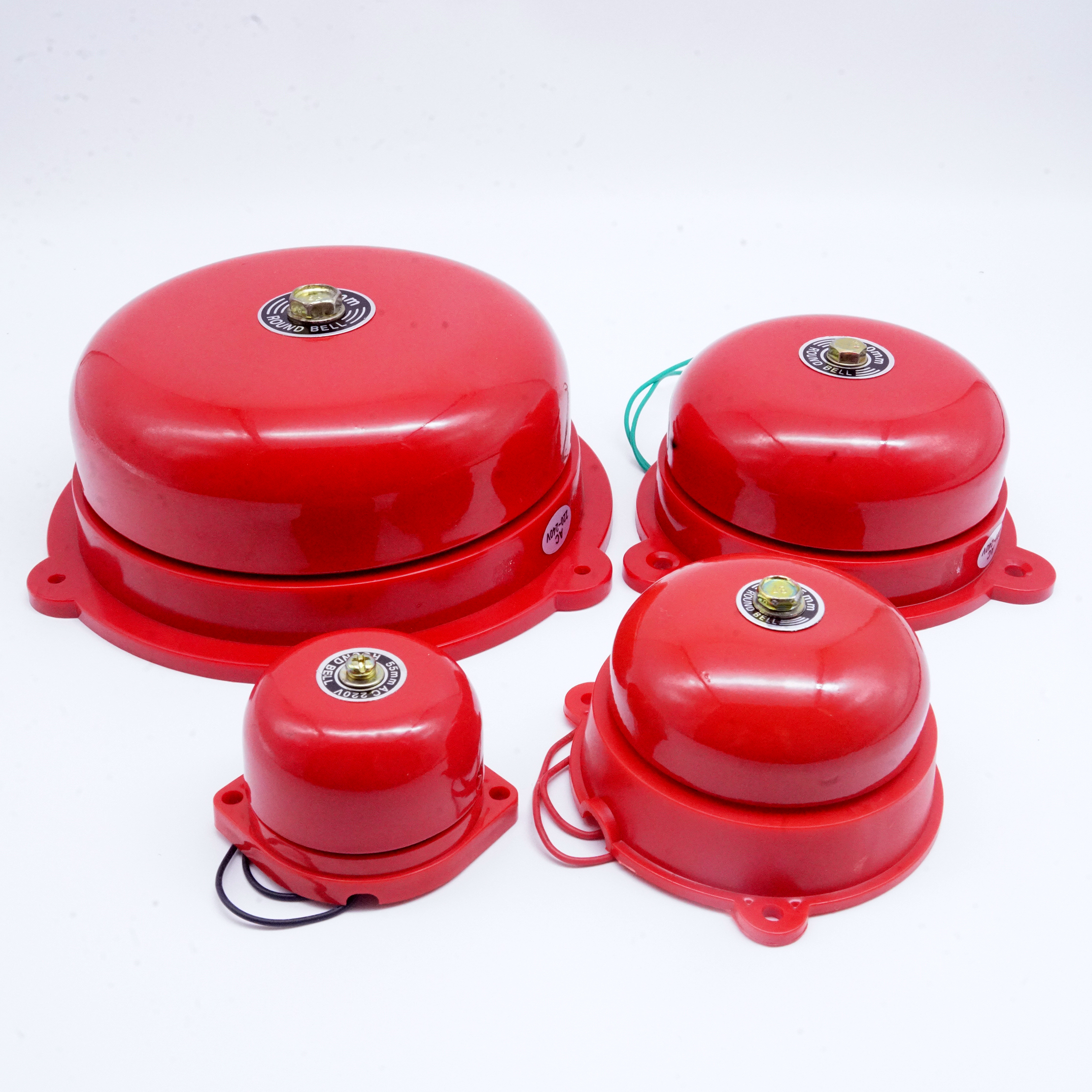 Cloche d'alarme rouge traditionnelle de , AC110V/220V DC12V/24V, anneau d'appel de 2 pouces, cloche d'alarme à décibels élevés, cloche d'usine