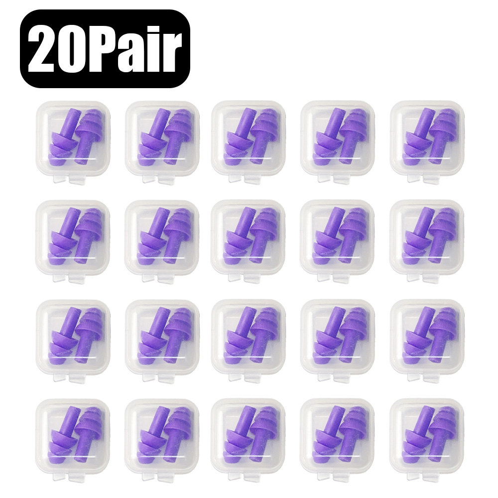 Bouchons d'oreilles en Silicone souple, étanches, pour natation, réutilisables, réduction du bruit, bouchons d'oreille pour dormir, protection auditive avec boîte: Clair