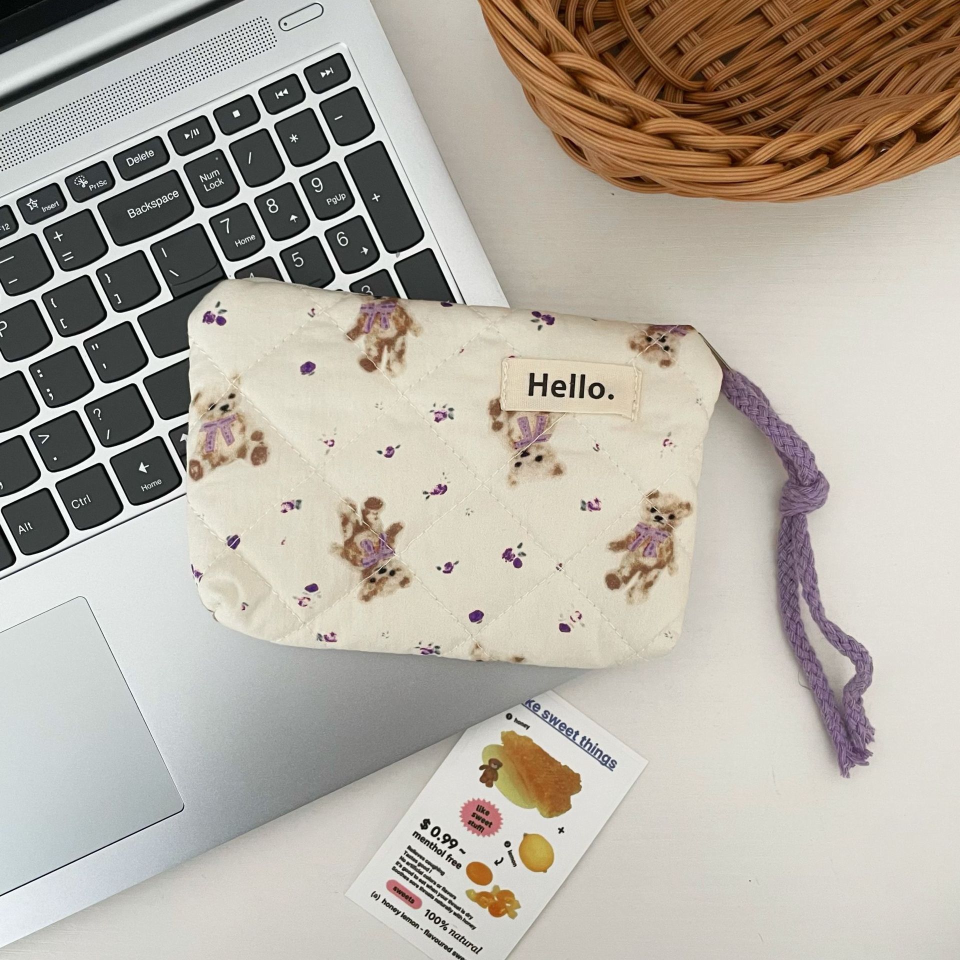 Ladies' Coin Purse Cute Kawaii Teddy Bear Strawberry Puppy Cat Mini Portable Travel Wallet Lipstick Earphones Card Bag: Burgundy