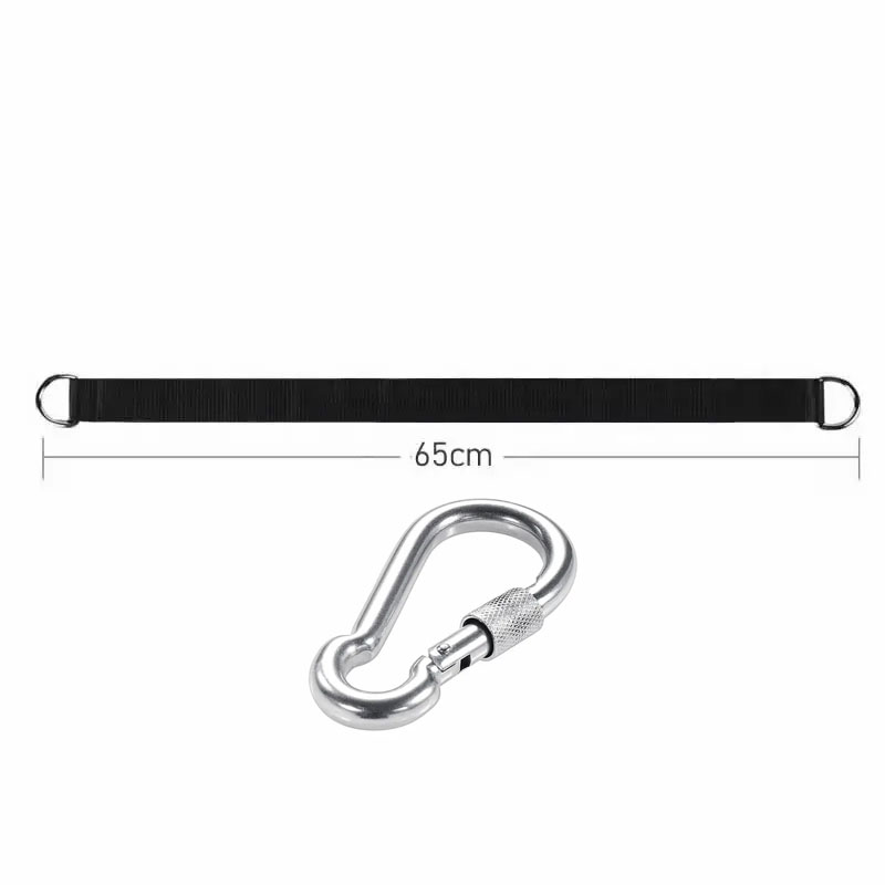 Outdoor Boom Schommelriemen 200kg Zware Haakring Ophangriem Verbindingsriem voor Hangmat Bokszak Schommel Horizontale Bar: Black
