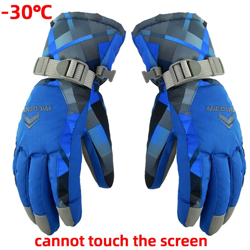 Guantes de esquí para hombre, manoplas de lana para Snowboard, Motociclismo de invierno, resistentes al viento, impermeables, Unisex, con pantalla táctil