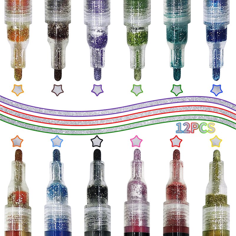 Double Line Outline Pens Doodle Outline Markers Pens Highlighter for Art, Drawing, Greeting Cards, Craft Projects, Posters