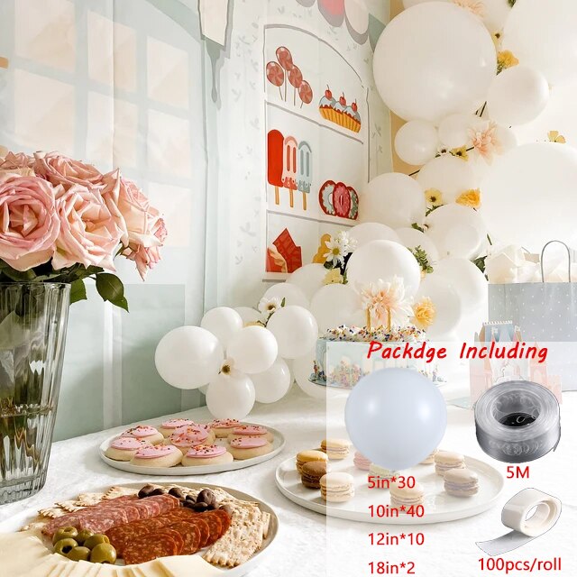 White Themed Balloon Garland Arch Kit Bride to be Latex Balloon Wedding Birthday Party Decoration White Globos Baby Shower: Style1