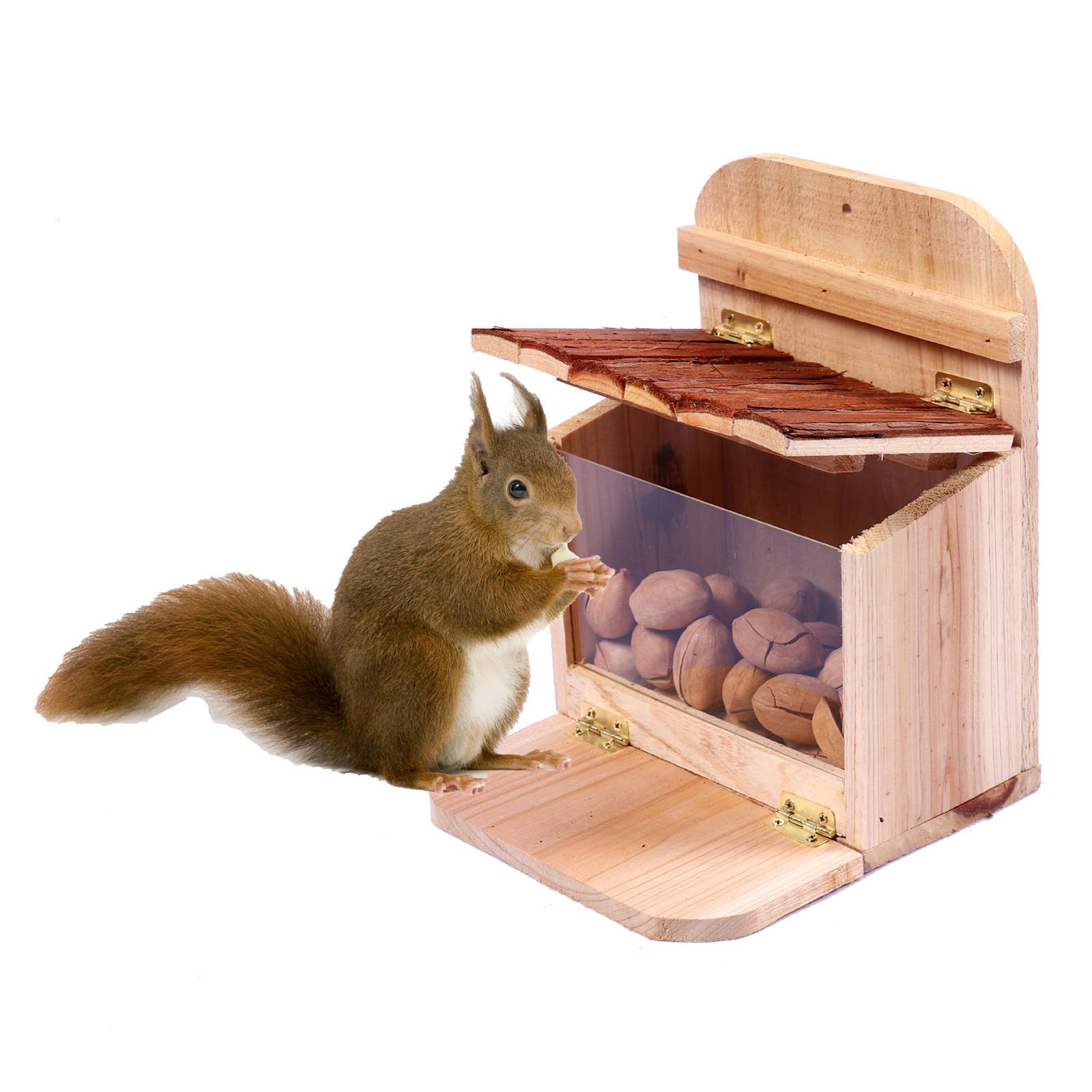 Wooden Squirrel Feeders for Outside Squirrel Feeding House for Outdoors Yard