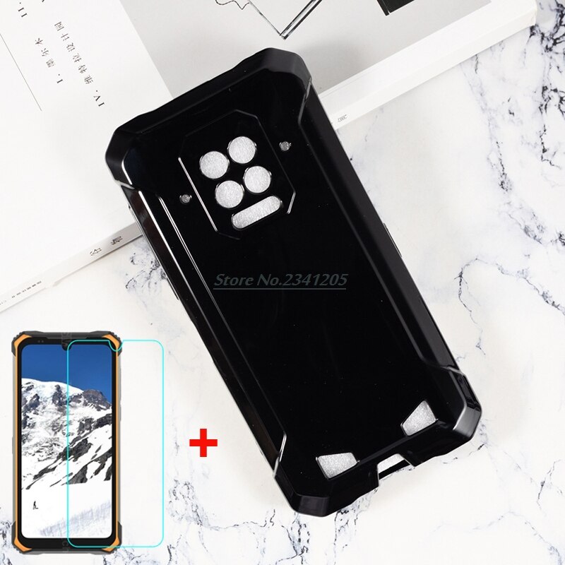 Zachte Zwarte Tpu Case Voor Doogee S86 S86Pro Transparante Telefoon Case Silicon Met Gehard Glas Voor Doogee S86 Pro Screen protector: For Doogee S86 / Black Case and Glass