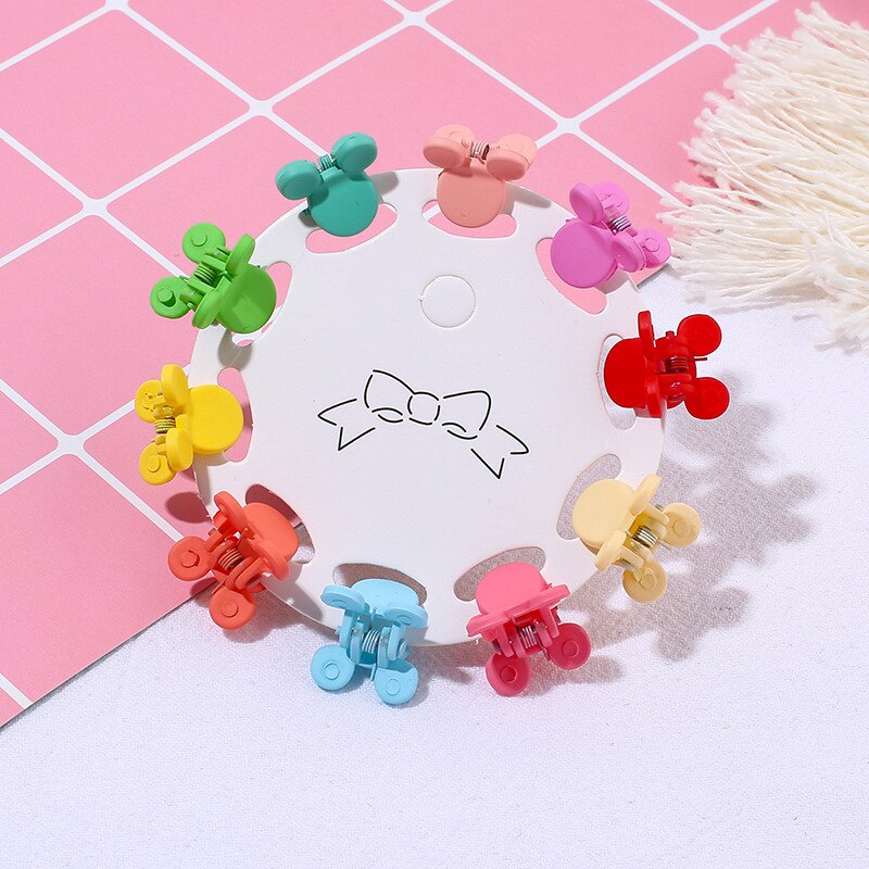 10PCS/Set Girls Cartoon Colorful Flower Mini Hair Claws Kids Sweet Hairpins Children Hair Accessories Cute Hair Clip: B3-1.5cm