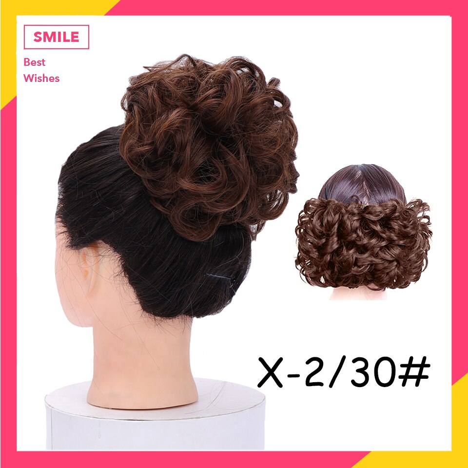HUAYA ślubne na włosy kok fryzura włókno termoodporne peruka syntetyczna ze sznurkiem kręstożek chignon modne dodatki robić włosów: X-2-30