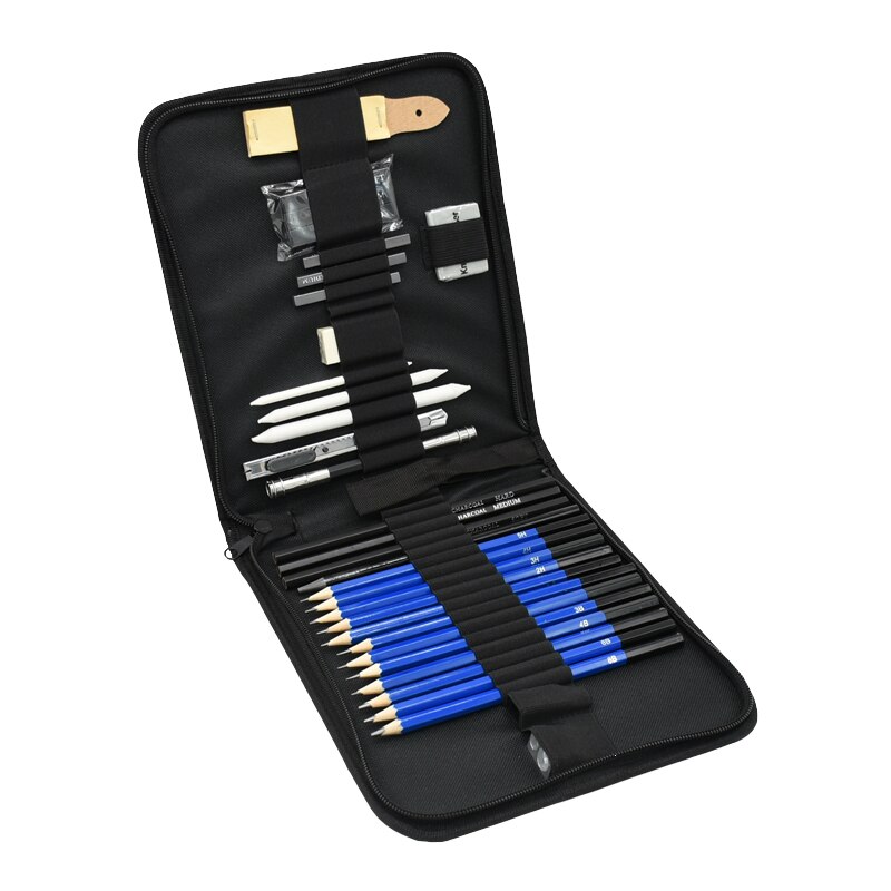 33 lápiz de la PC Kit de lápiz de dibujo boceto lápices de carbón de grafito palos borradores papelería suministros de dibujo