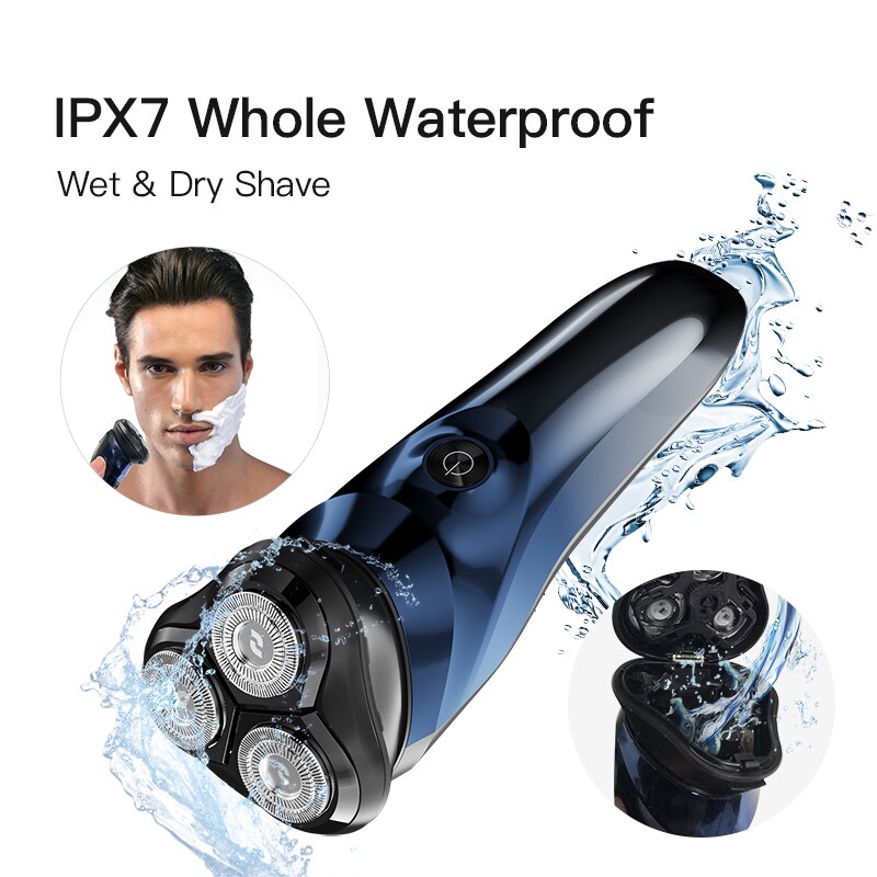 Electric Shaver 3D Floating Razor Rechargeable Shaving Machine Wet-Dry Dual Use Waterproof Fast Charging for Men Beard Trimmer