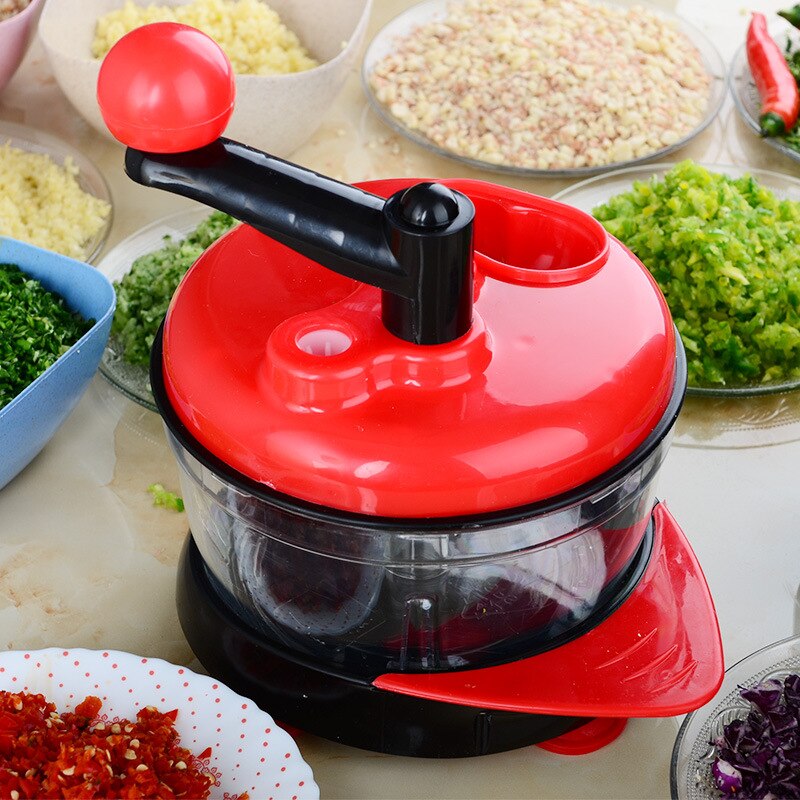 Kitchen Manual Food Processor Mixer Egg Blender Meat Grinder Vegetable Chopper Shredder Stainless Steel Blade Cutter: Default Title