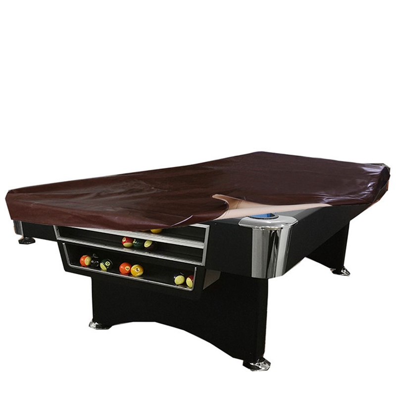 7FT Billardtisch Abdeckung Verdicken Leder Pool Tisch Abdeckung Indoor Outdoor Möbel Wasserdichte Staubdicht Abdeckung Braun