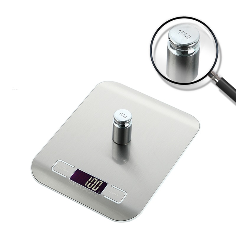 11 LB/5000g Elektronische Keukenweegschaal Rvs Digitale Voedsel Schaal Weegschaal LCD Hoge Precisie Meetinstrumenten