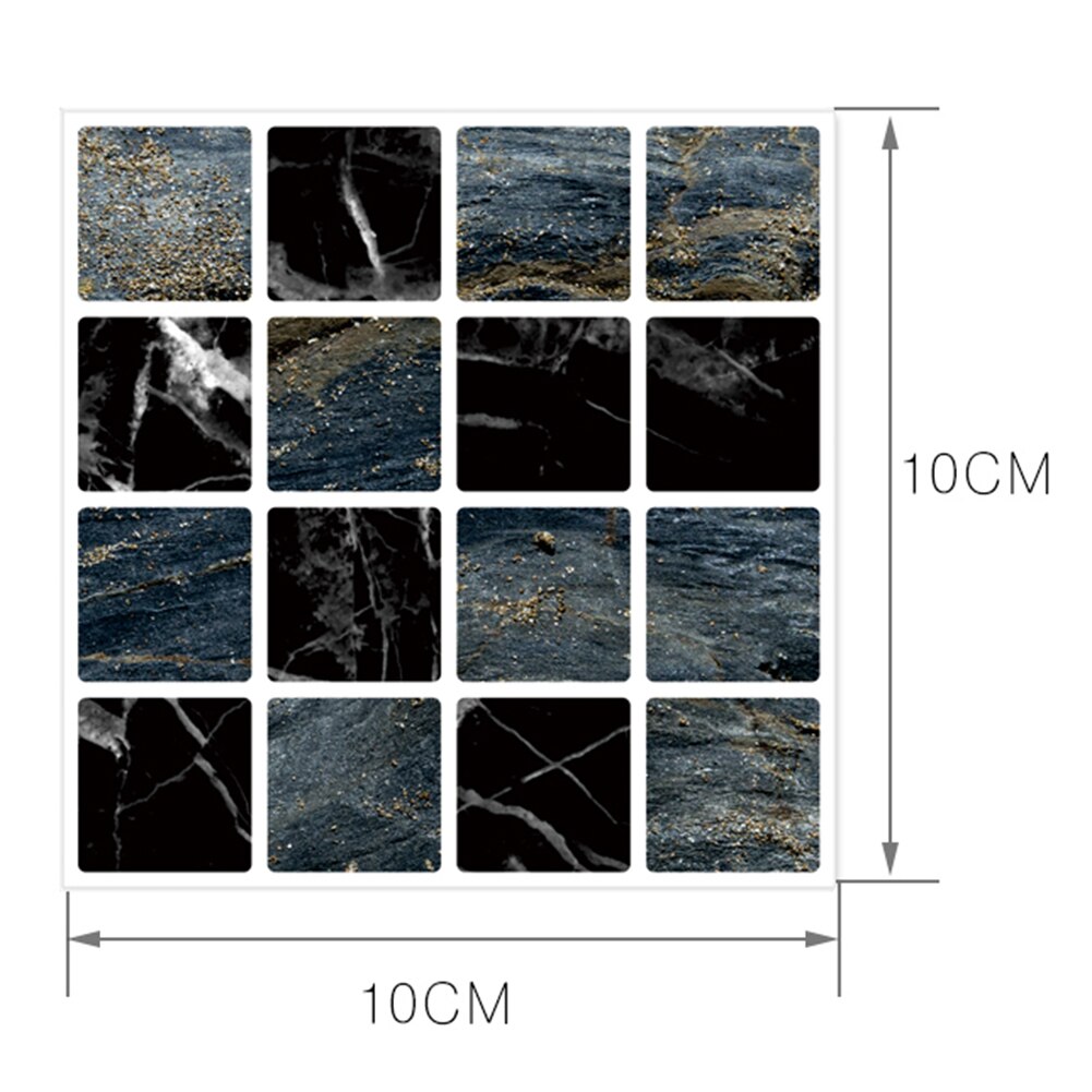 PVC Anti-collision Tile Stickers 10pcs/set DIY Waterproof Floor Decor Decal Mosaic Thickened Wall Tile Stickers: MSC067