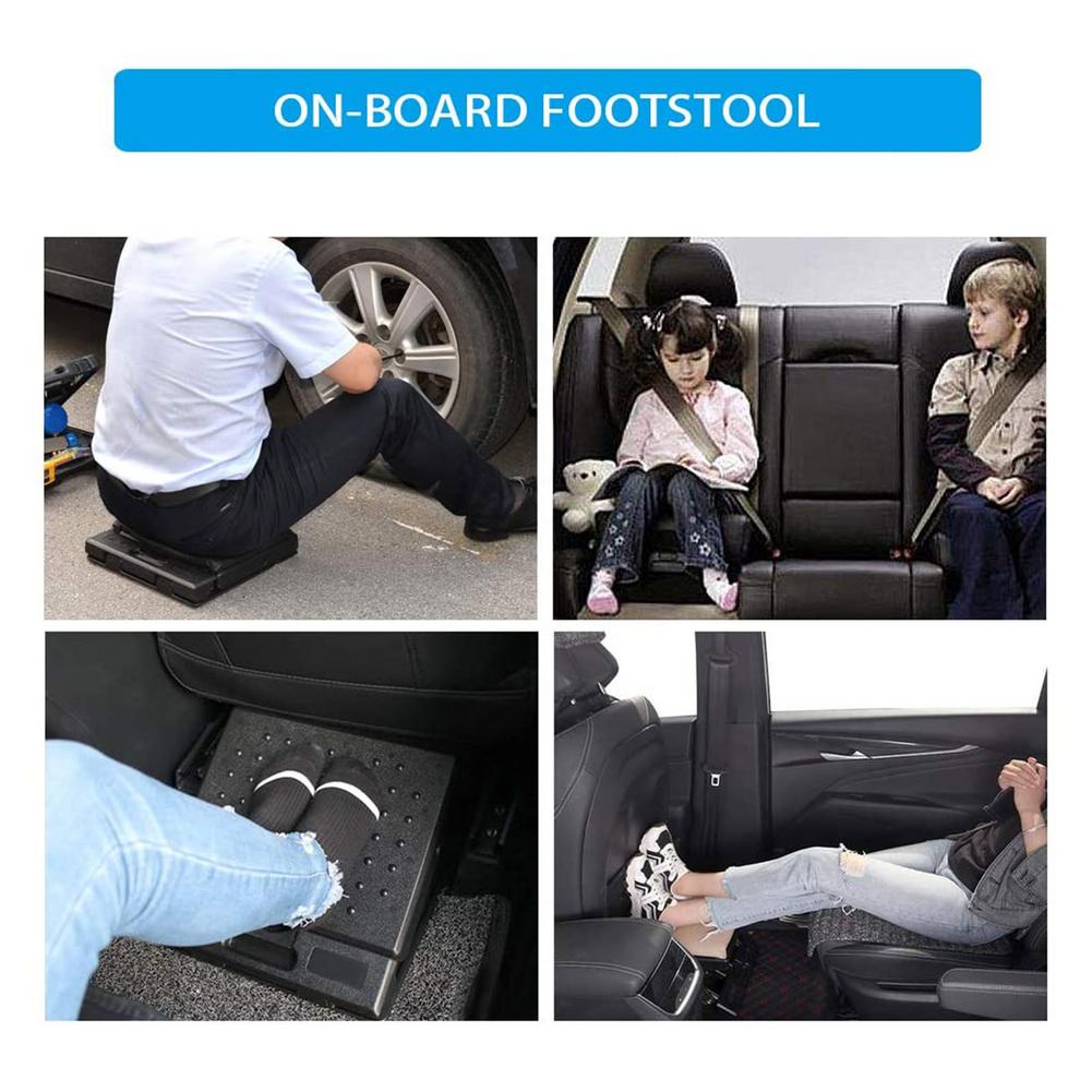 4-Level Height Adjustment Footrest With Removable Soft Foot Rest Pad Max-Load 120Lbs With Massaging Beads For Car Under Desk