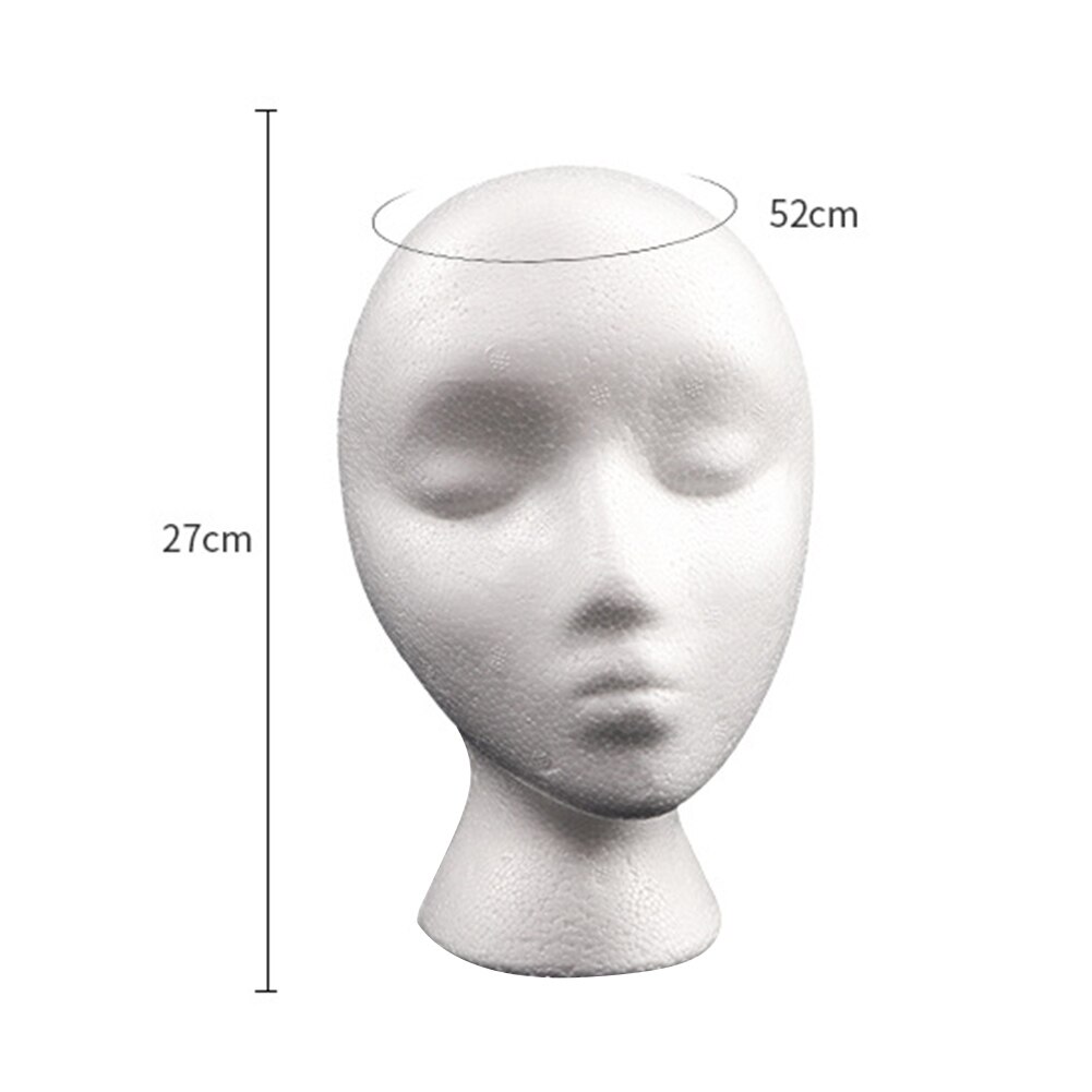 Foam Hoofd Dummy Vrouwelijke Hoofd Model Mannequin Polystyreen Props Piepschuim Voor Hoed Haar Pruiken Bril Cap Display Houder Stand: Default Title
