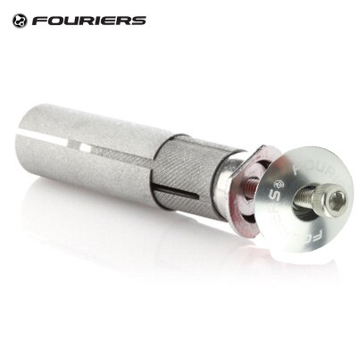 Auricular de aleación de aluminio expansor de bicicleta Fouriers, tapón expansor, tapa superior de vástago para auriculares de horquilla de carbono Steerer de 28,6mm 1 1/8": silver