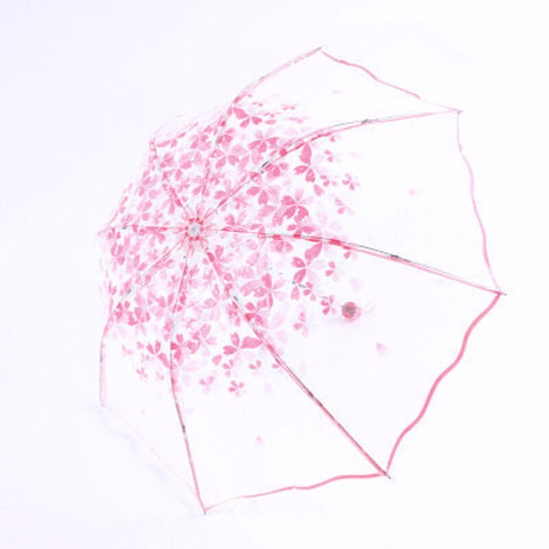 Sakura paraguas transparentes para proteger contra la lluvia del viento Sakura claro 3 paraguas plegable Clear Field equipo de lluvia doméstico