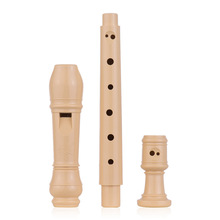 8 Holes Soprano Descant Recorder Baroque Style Fingering Flute with Cleaning Stick Portable Lanyard Finger Rest for Beginners