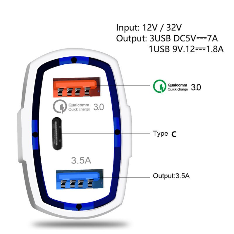 Mini Usb Car Charger Type C Voor Mobiele Telefoon Tablet Gps 3.5A Fast Charger Auto-Oplader Dual Usb Auto telefoon Oplader Adapter In Auto